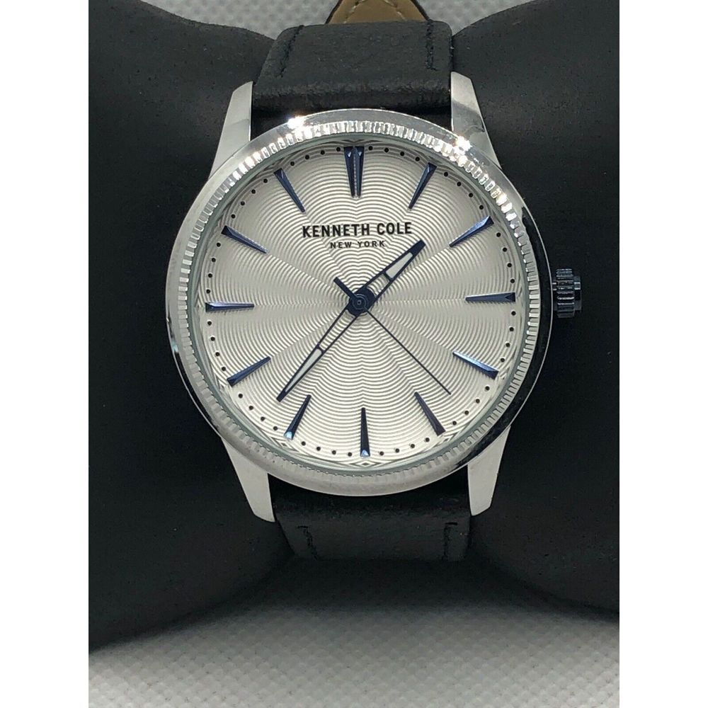 Kenneth Cole KC50877001 Unisex Leather Analog Silver Dial Quartz Watch OL134